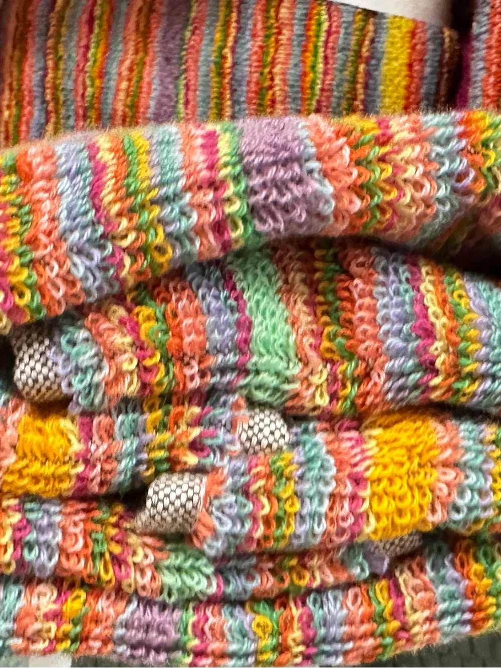 Rachel Zoe set-2 Made in Portugal Multicolor Striped cotton hand towels set